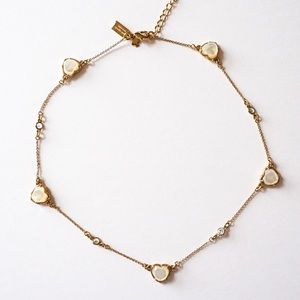 Kate Spade scatter necklace, hearts in gold tone
